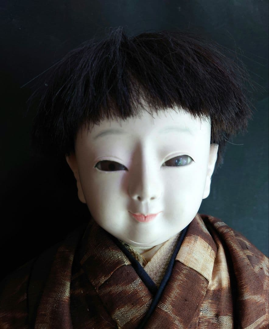 修復済（三代目東光様）市松人形　廣本乾随　大正期　福耳　長羽織　縮緬の長襦袢