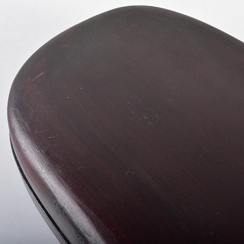 中国　書道具　神獣刻　端渓硯　唐木箱付　V　R7062