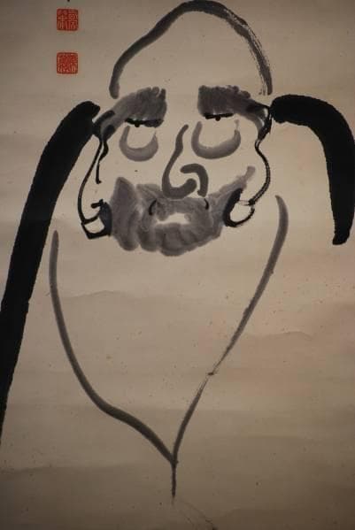 不詳/作者不詳/達磨画賛/布袋屋掛軸HB-927