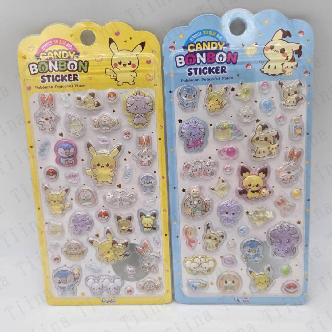 40枚 正規品 ポケモン　3d シール　韓国限定　ピカチュウ　ピチュー