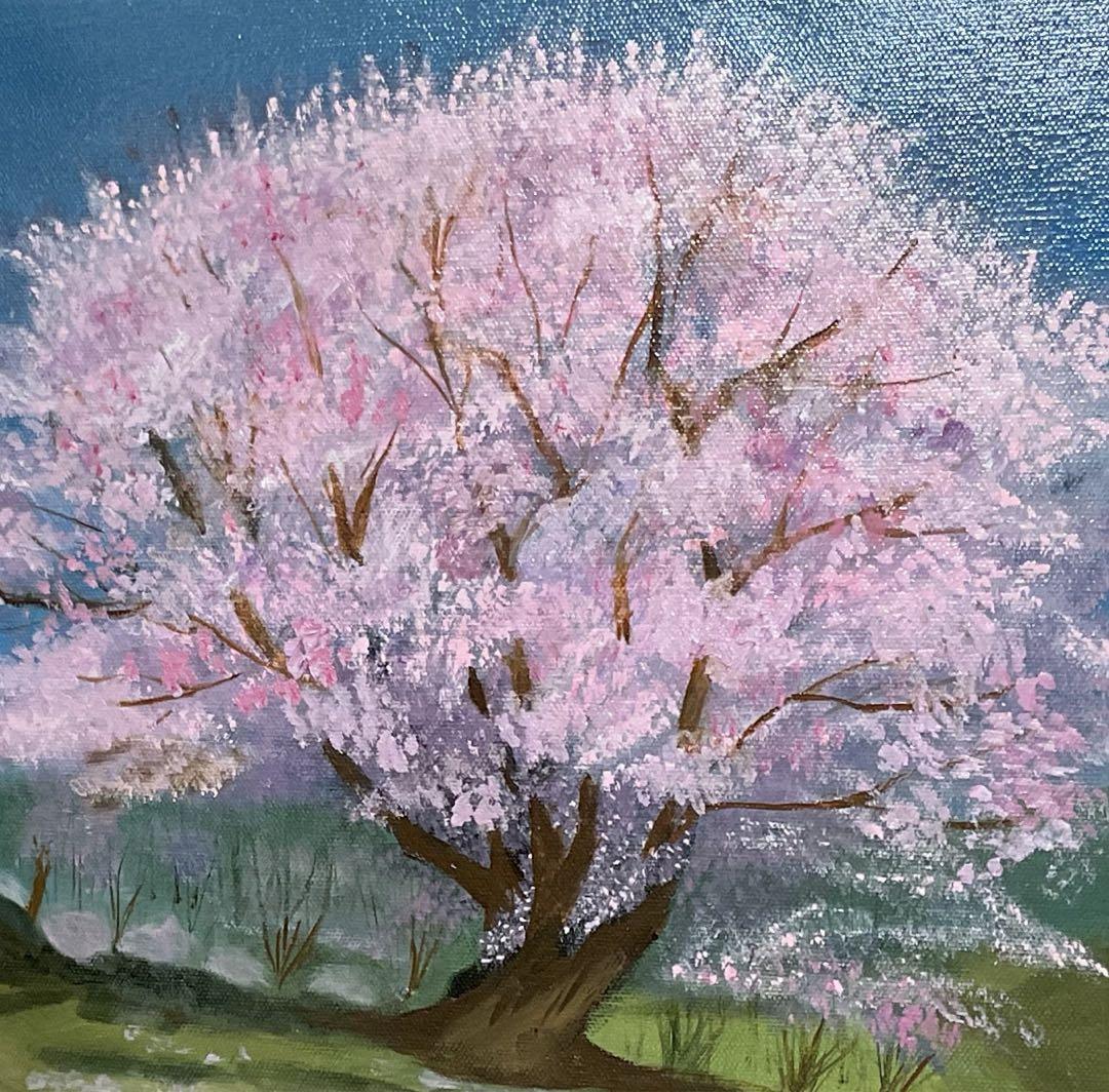 油彩画　「　大王さくら　」原画　3Dキャンパス