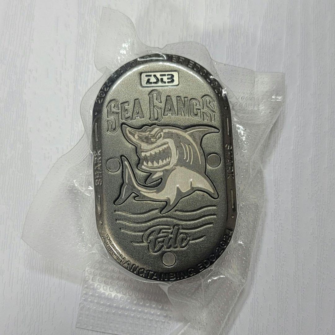 新品 フィジェットトイ スライダー EDC Shark シャーク グレー メタル