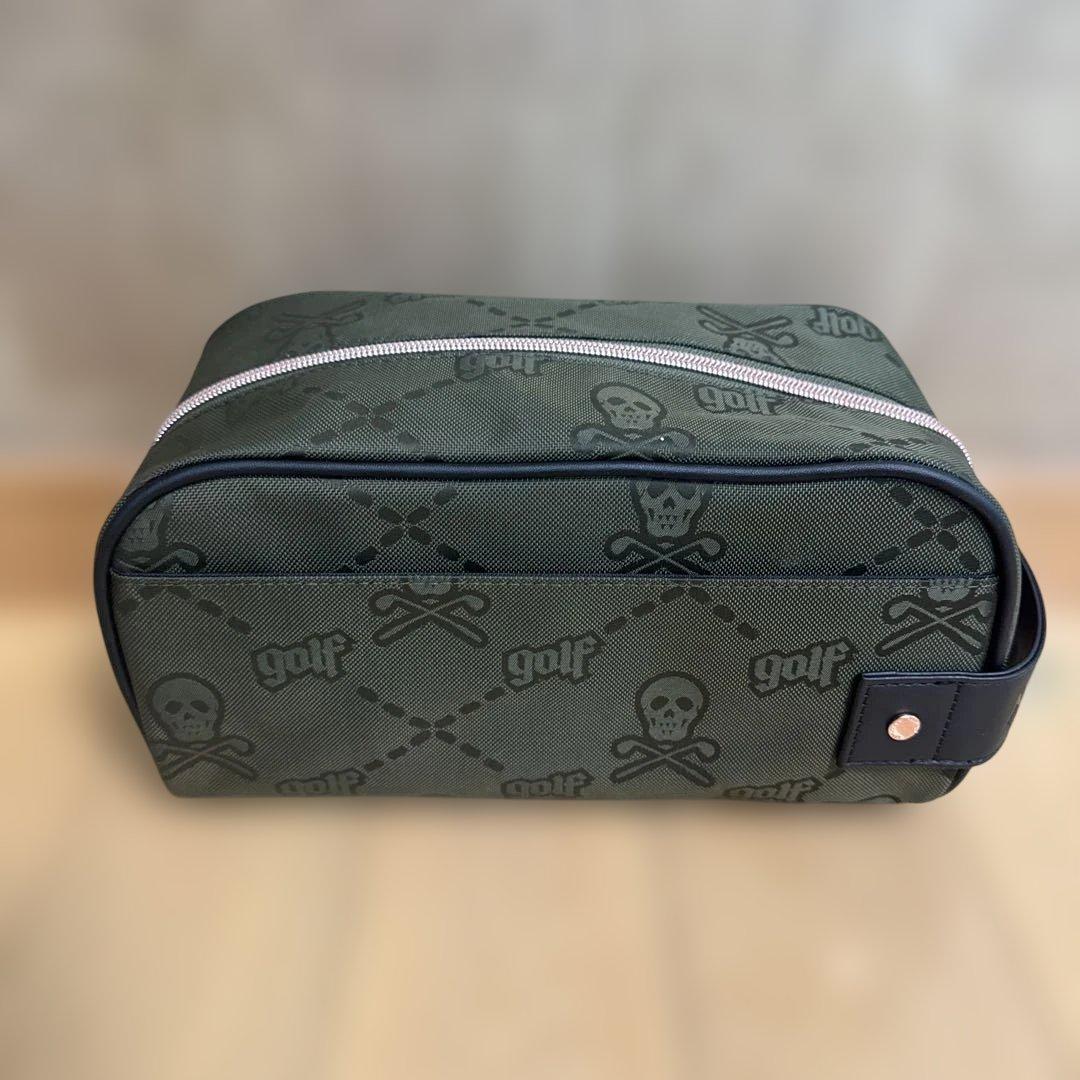 マークアンドロナ　カートバッグ　ダークグリーン スカルデザイン