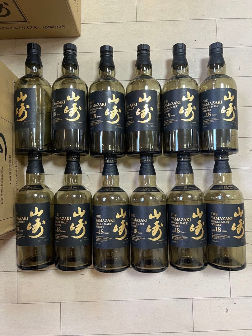 サントリー山崎18年3行ラベル空ビン12本セット