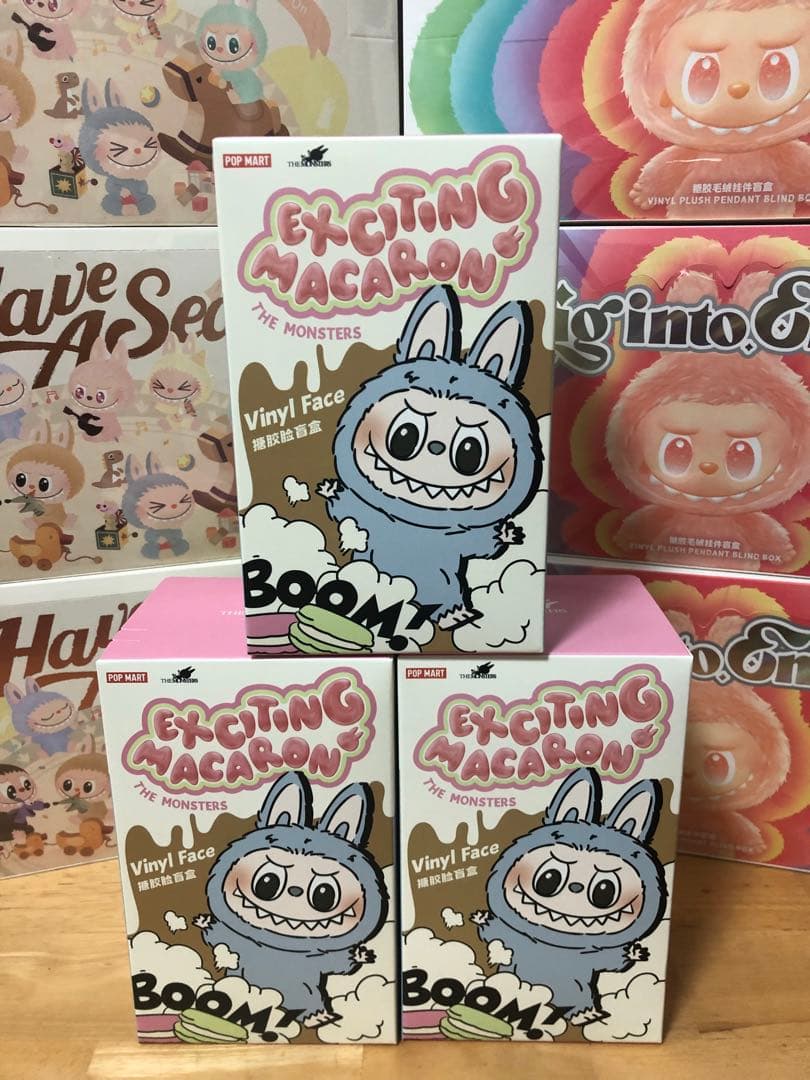 【未開封】 Labubu Exciting Macaron ぬいぐるみ 3ピース