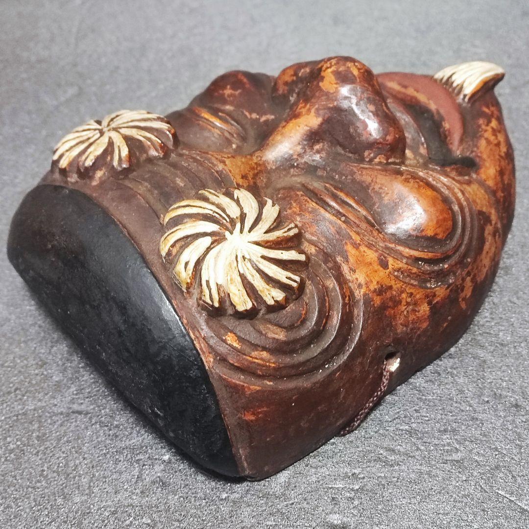 翁　お面　壁掛　陶器　能面　アンティーク骨董品　美品