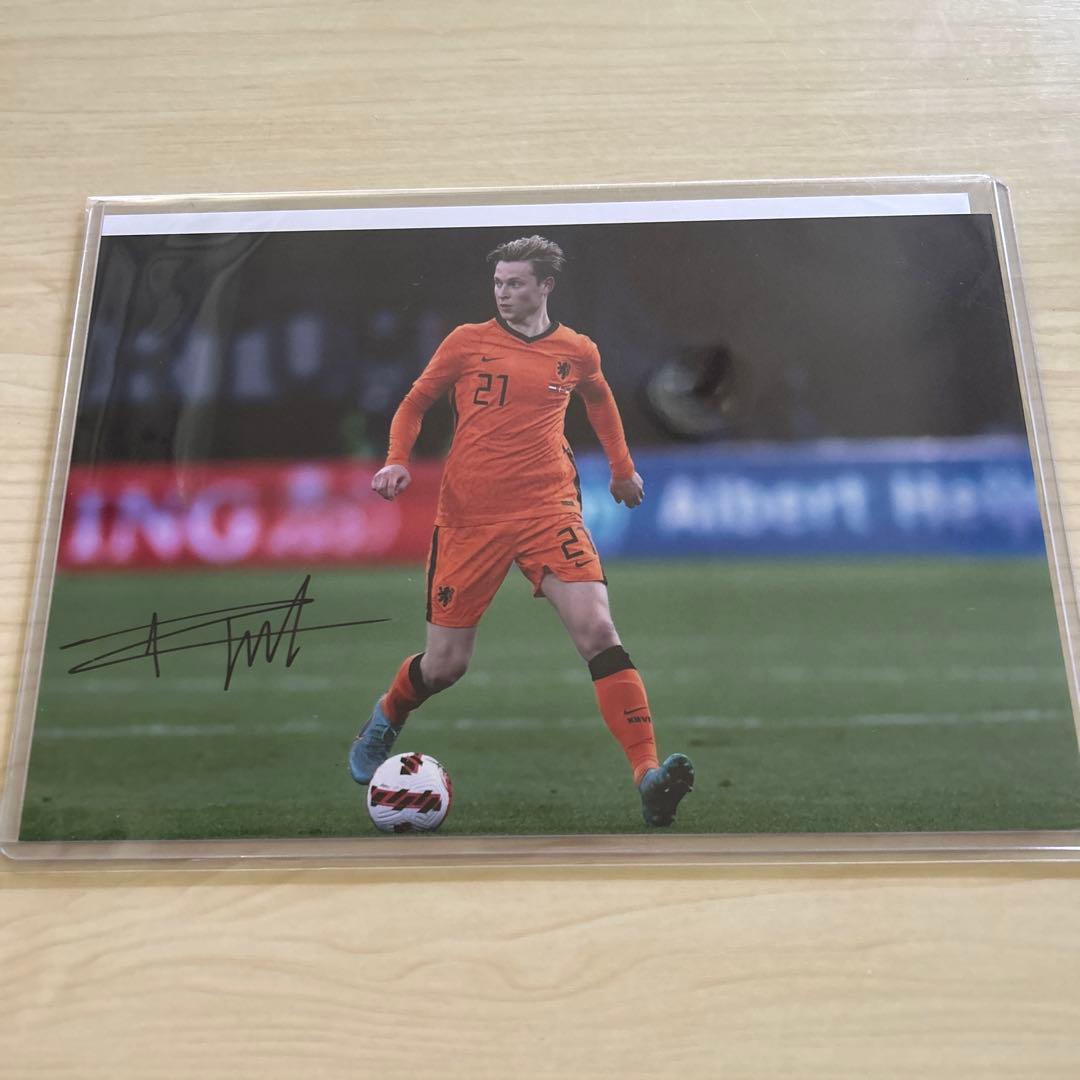フレンキー・デ・ヨング オランダ代表 直筆サイン入りフォト バルセロナ 証明書付