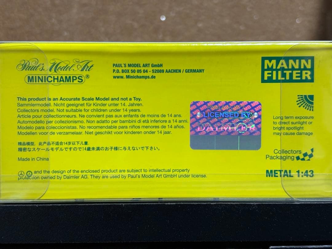 ミニカー MANN-FILTER MAMBA 2019 Mercedes-AMG GT3