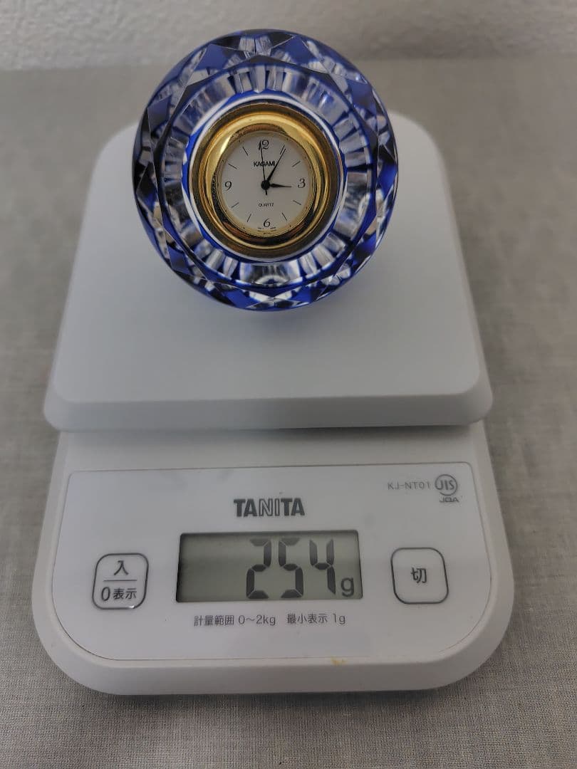 カガミクリスタル 江戸切子 クリスタルカット ガラス 置時計