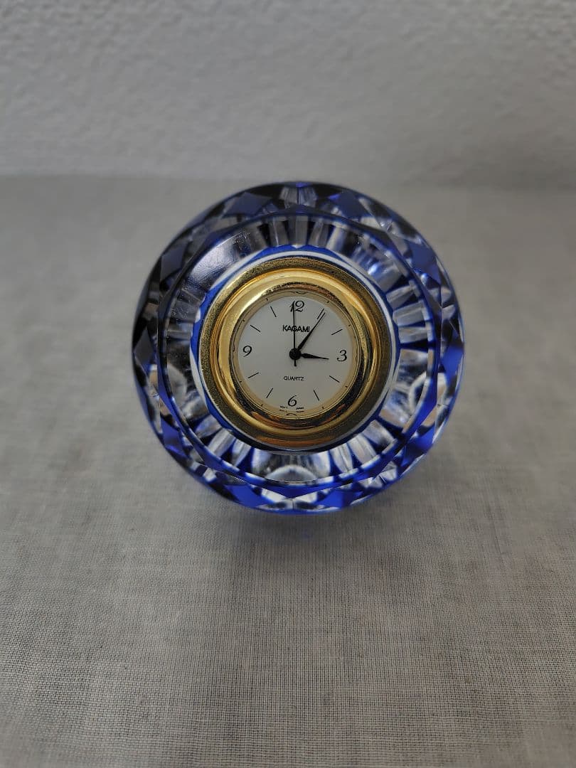 カガミクリスタル 江戸切子 クリスタルカット ガラス 置時計