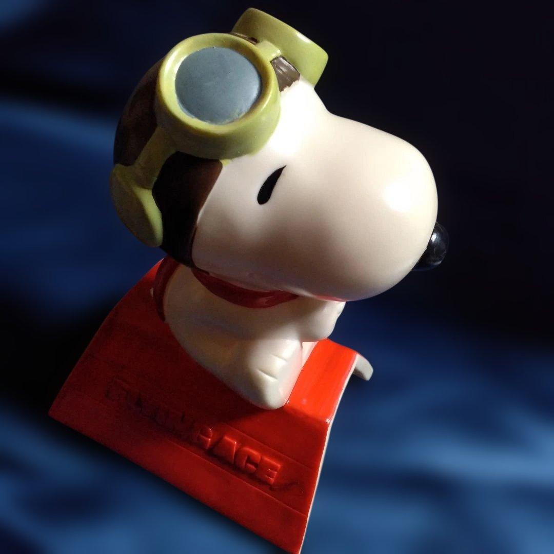 スヌーピー ゴーグル付きフィギュア ソフビ　貯金箱　レア　美品