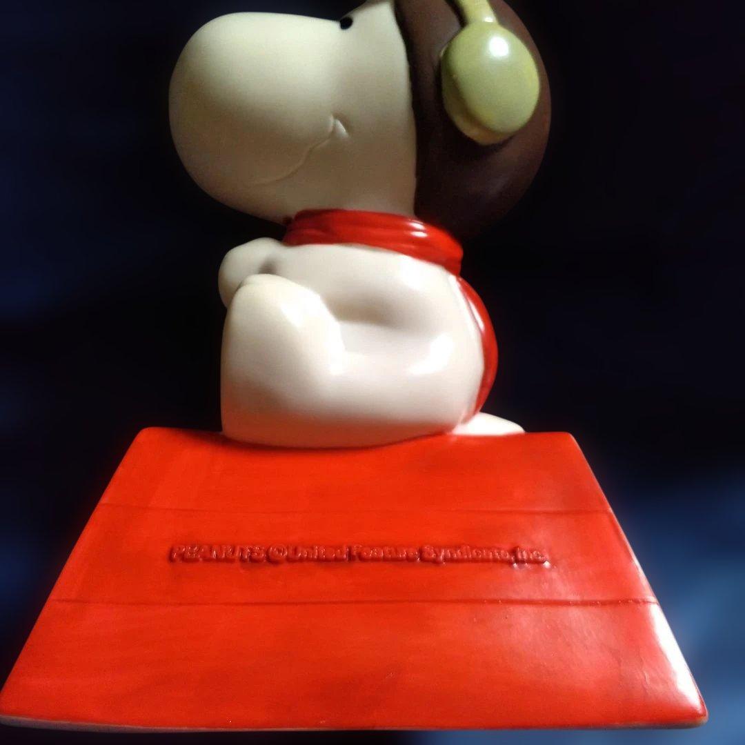 スヌーピー ゴーグル付きフィギュア ソフビ　貯金箱　レア　美品