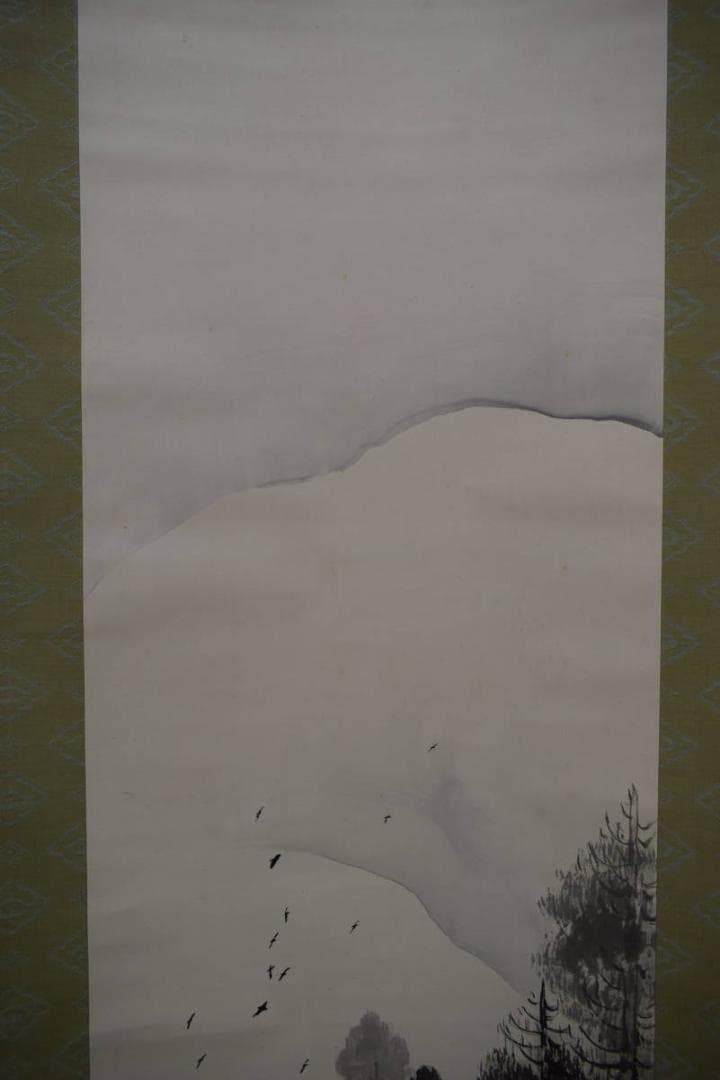 真作/田中頼璋/山水鳥居図/布袋屋掛軸HH-359