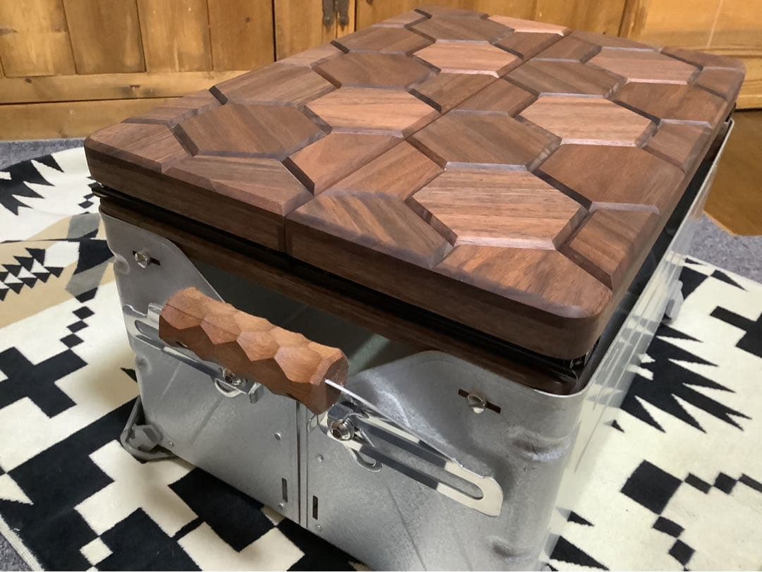 スノーピークシェルフコンテナ25サイズ スライド開口天板 ヘキサゴン柄108