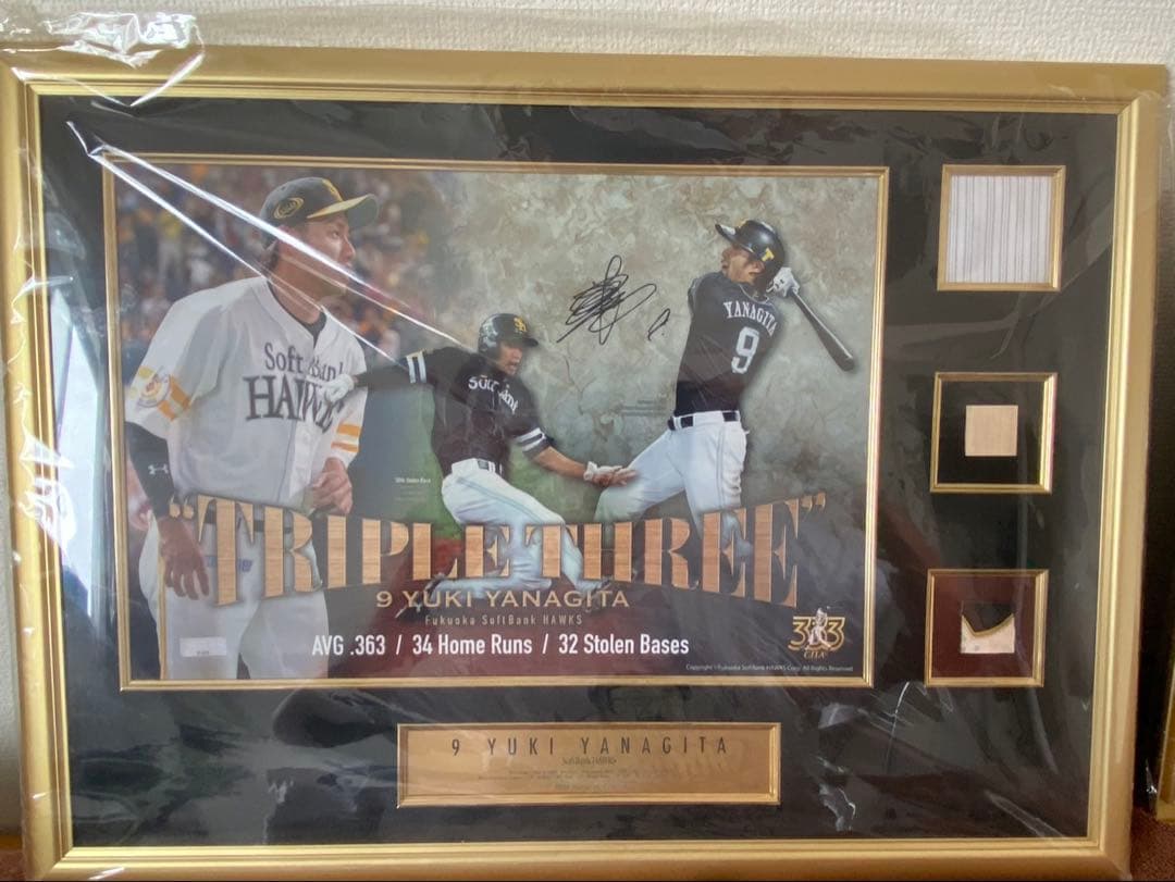 naoさま専用　柳田選手トリプルスリー達成記念、直筆サイン入りフォトパネル