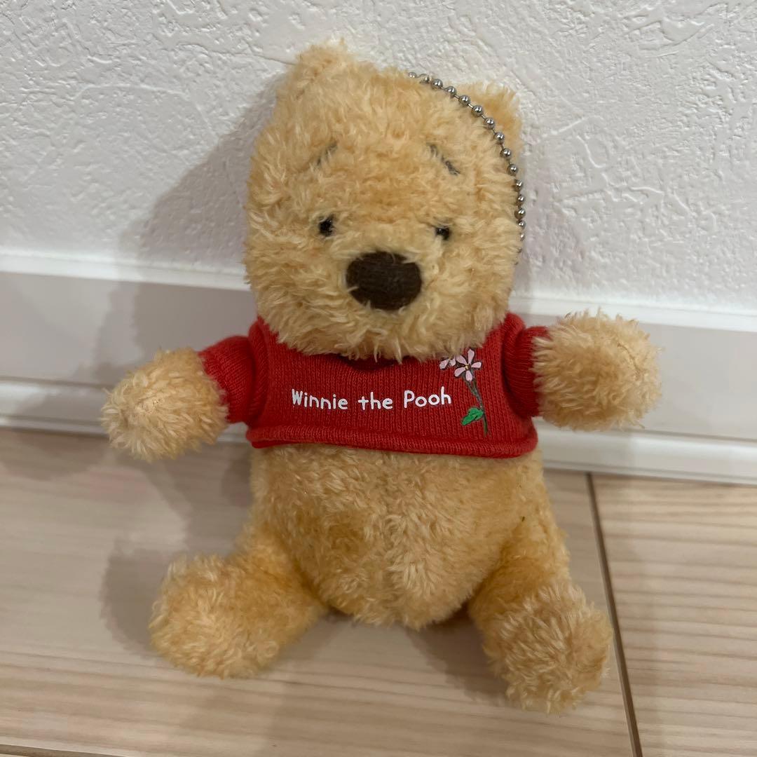 ディズニーくまのプーさんぬいぐるみマスコット 困り顔　レトロ希少品