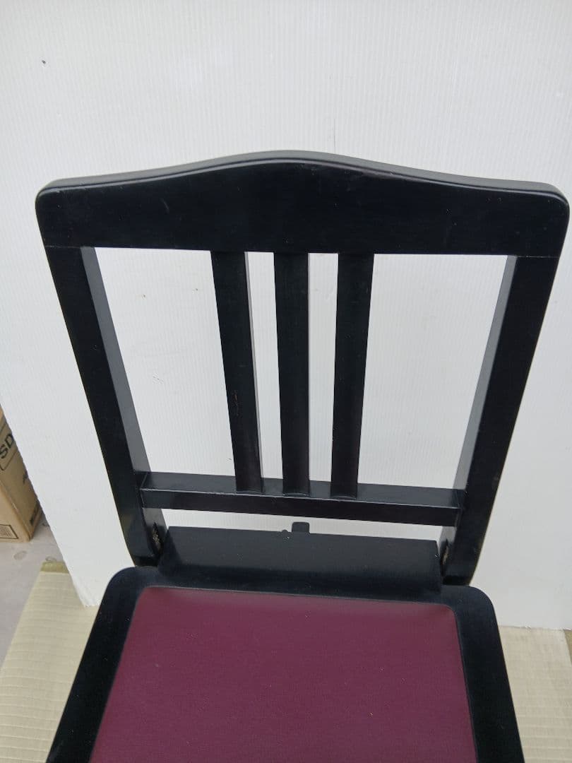 ヤマハ背もたれ付、ストッパー付、ピアノ椅子　昭和レトロ　中古品