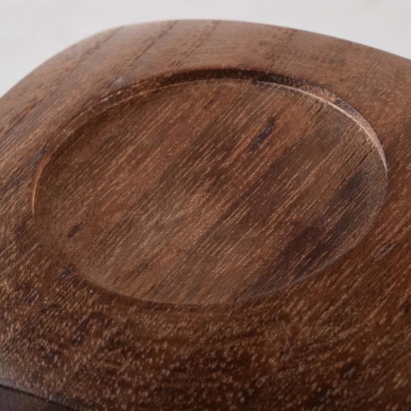 くりのぼう　川本光春作　雲月彫　内金溜香合　建仁寺竹田益州書付　V7217