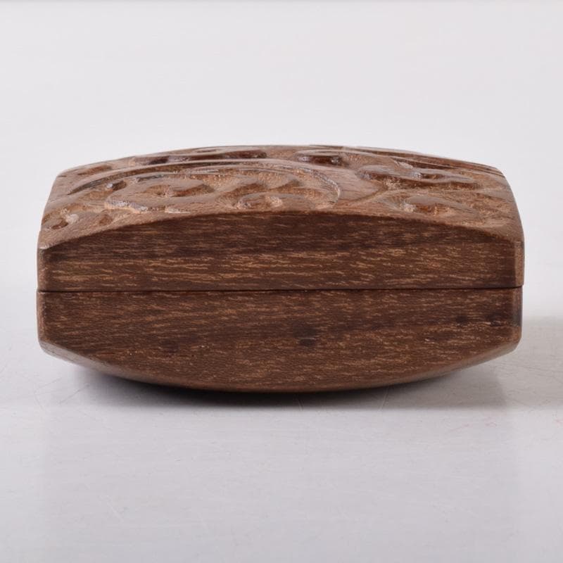 くりのぼう　川本光春作　雲月彫　内金溜香合　建仁寺竹田益州書付　V7217