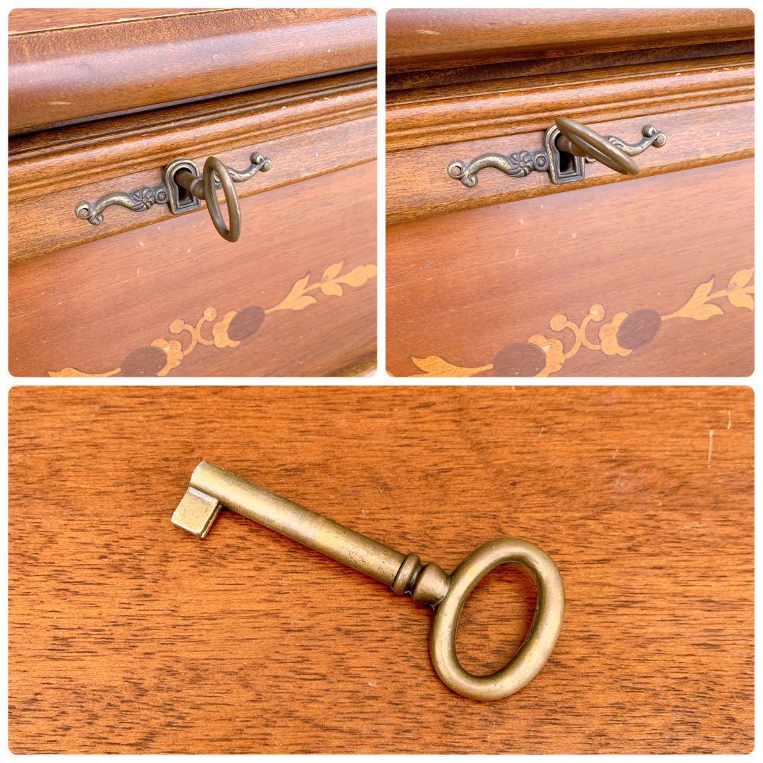 【稀少家具】イタリア 象嵌ライティング ビューロー レトロ机 木製 デスク