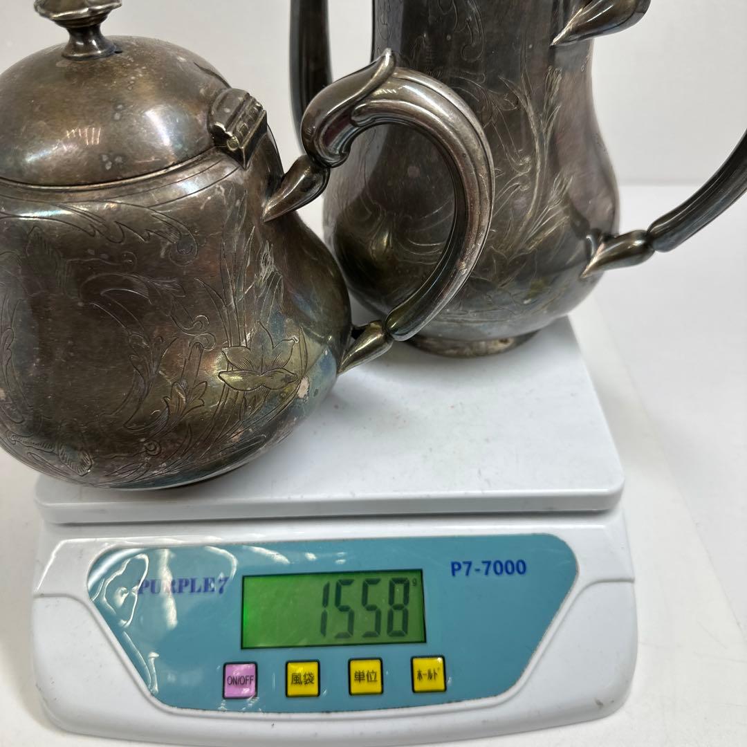 クリストフル　彫金天秤ホールマーク　ポット2点　1558g 東さ7-0414⑤