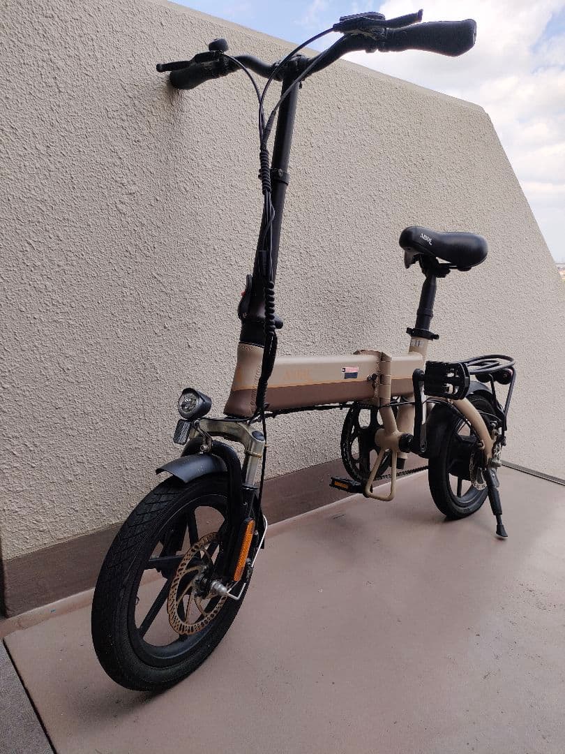 AiDDE：折畳み電動アシスト自転車_14インチ/後輪パンク/送料込/おまけ付