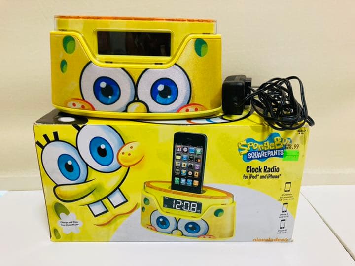 レア　コレクター必見　スポンジボブ　Radio&Clock 箱付き
