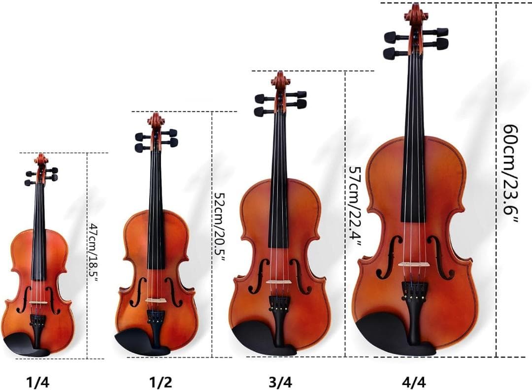 【M2312-117-84】3/4 初心者バイオリンセット 弓2本付
