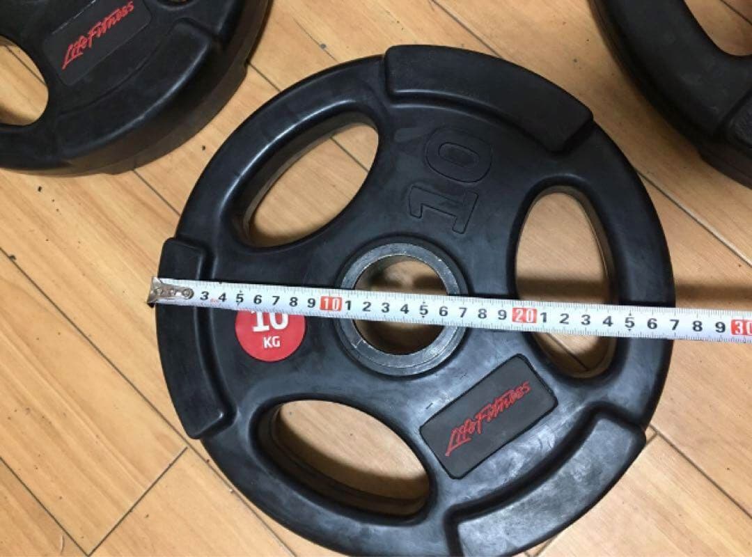 オリンピックプレートLifefitness 10kg x 2枚/穴径50mm