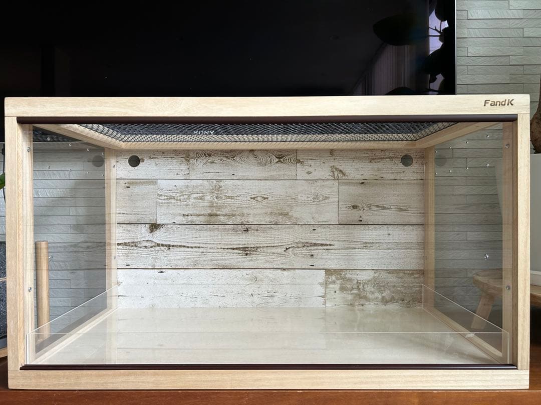 ★未使用品★ 【ＦandＫ】小動物ケージ 木製 ハリネズミ仕様 回し車ホイール付