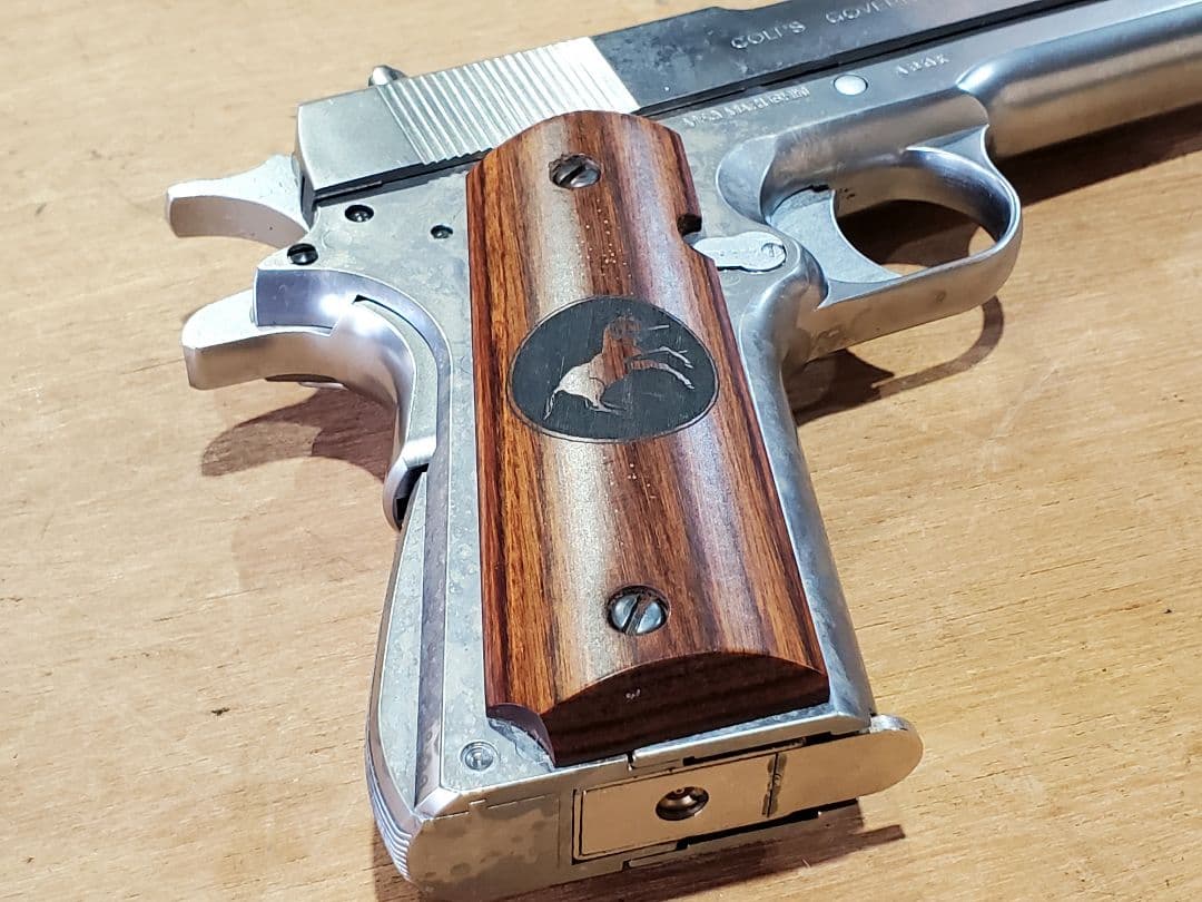 マルシン コルトガバメント MAXY ウッドグリップ 社外パーツ付！