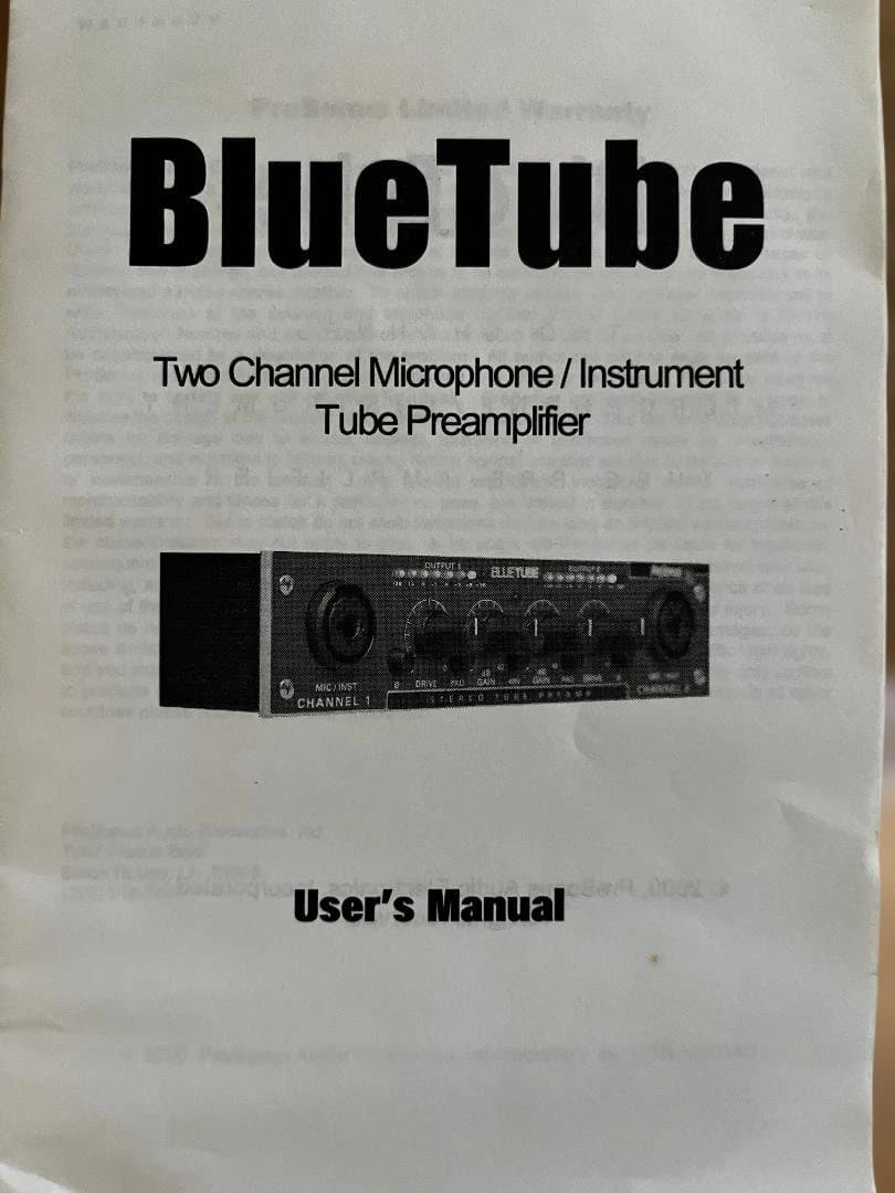 PreSonus Bluetube マイクプリアンプ
