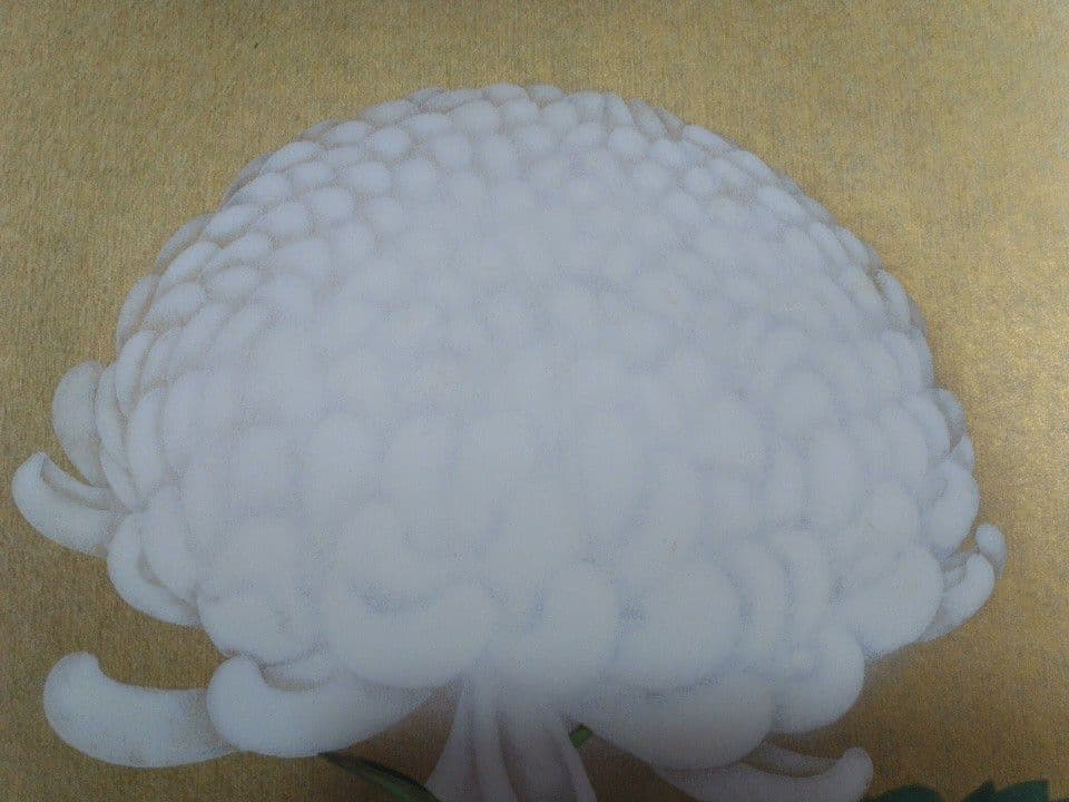 丹羽長春　絵画のみ　菊の花 日本画 約31.6 ×40.8cm　　美術品