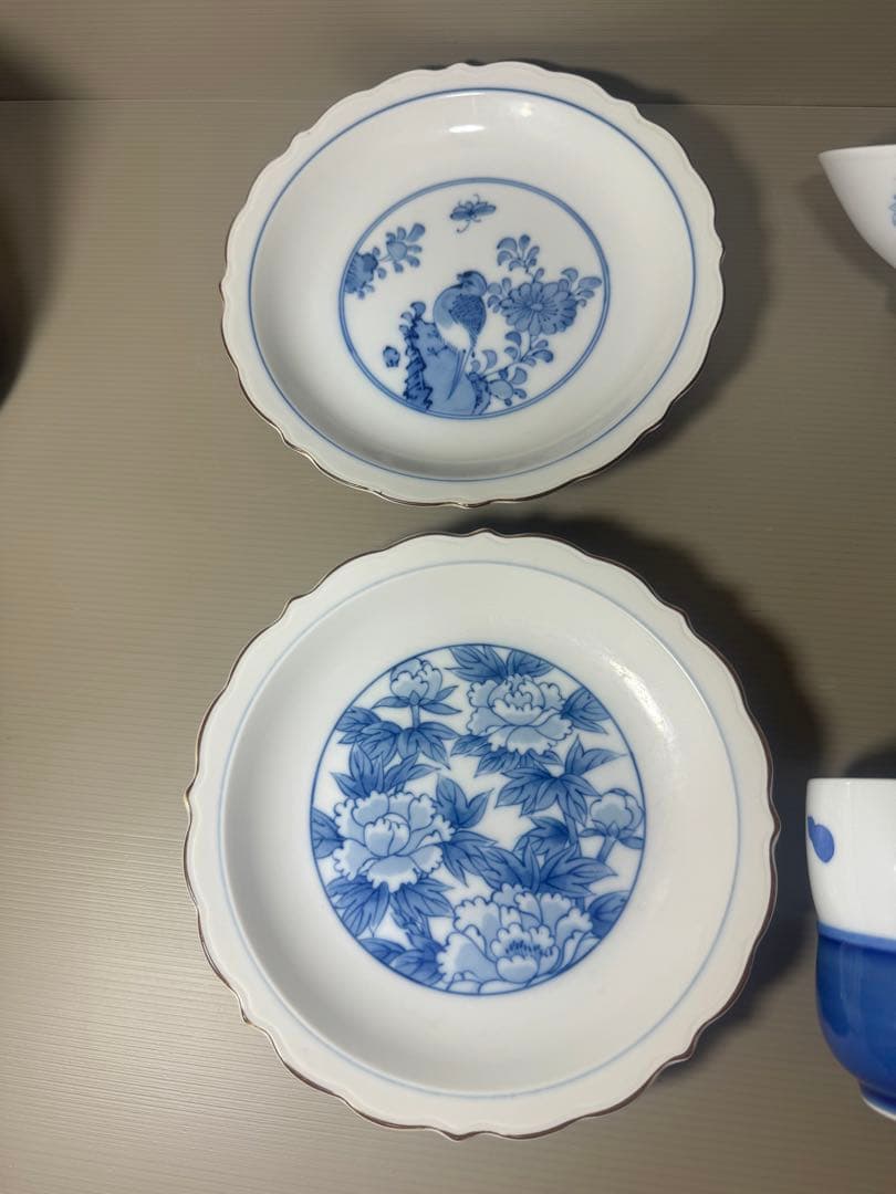 2082 深川製磁　まとめ売り　皿2客　碗4客　湯呑1客
