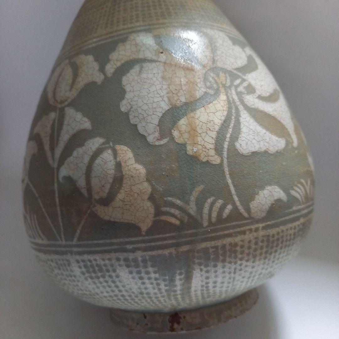 李朝　粉青沙器　徳利　高さ25㎝