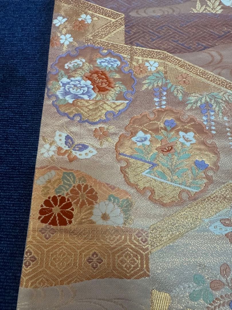 1924 袋帯 古代彫金紋  西陣織   金糸　高級上質上品　約440cm未使用