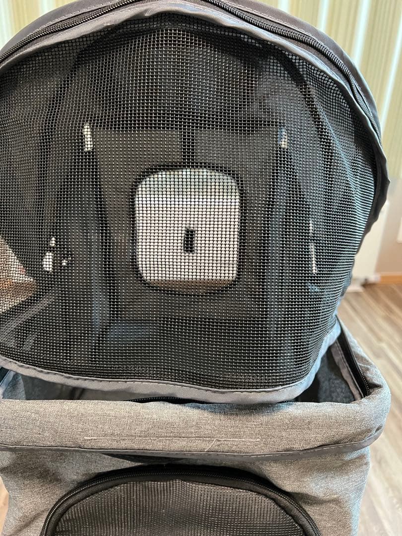 グレー メッシュ窓付き ペットカート