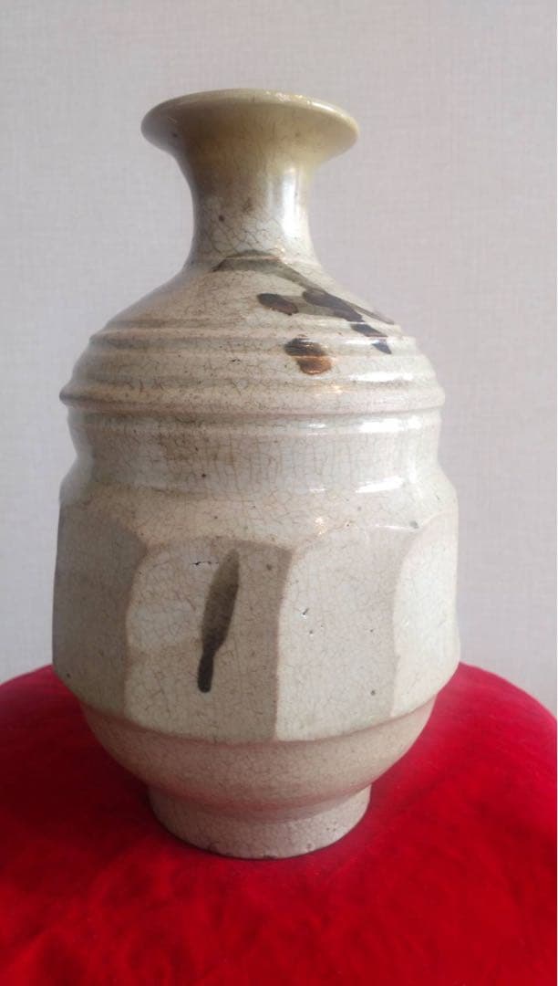 李朝白磁鉄絵面取徳利