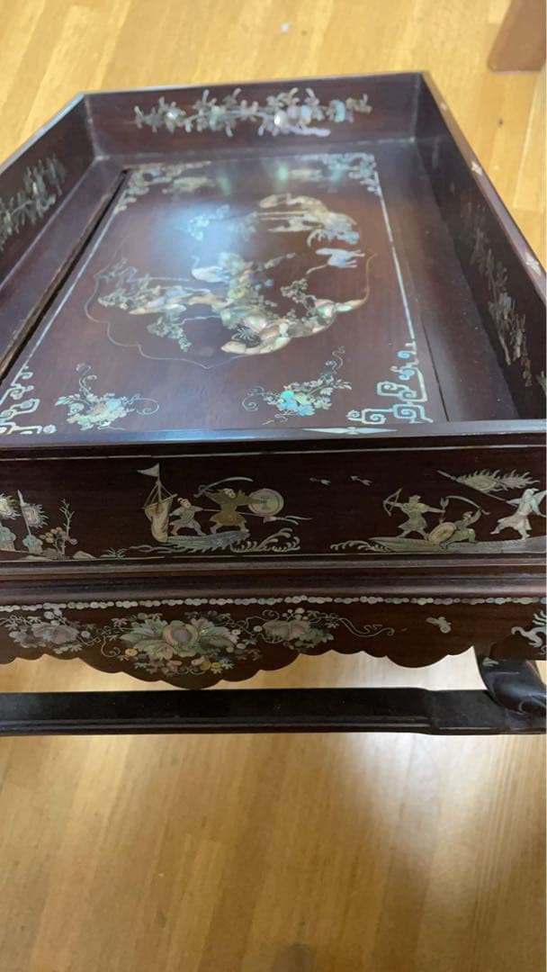 唐物　中国美術　時代　螺鈿象嵌　細工象嵌　螺鈿テーブル　華道具　香道具　古美術