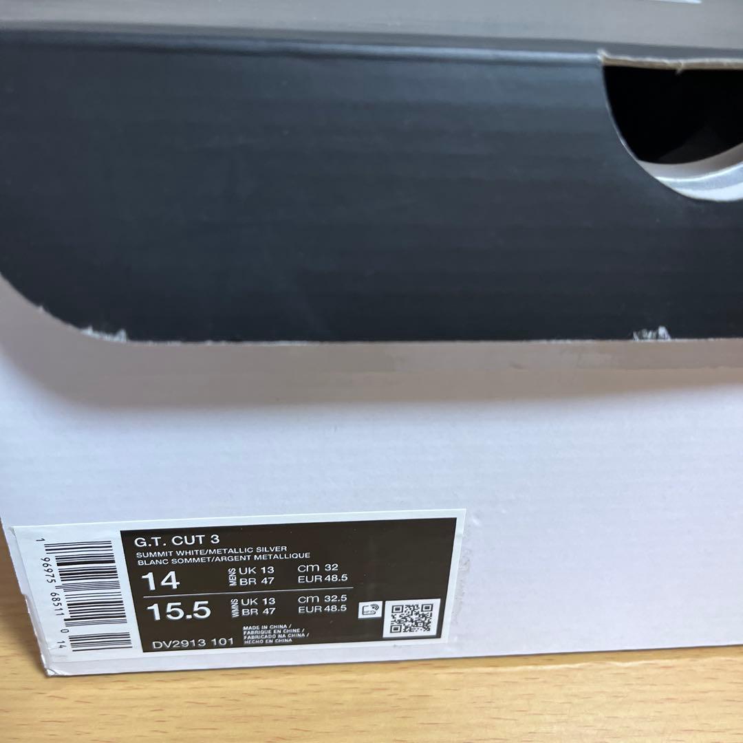 新品 NIKE AIR ZOOM G.T. CUT3 白赤 32cm