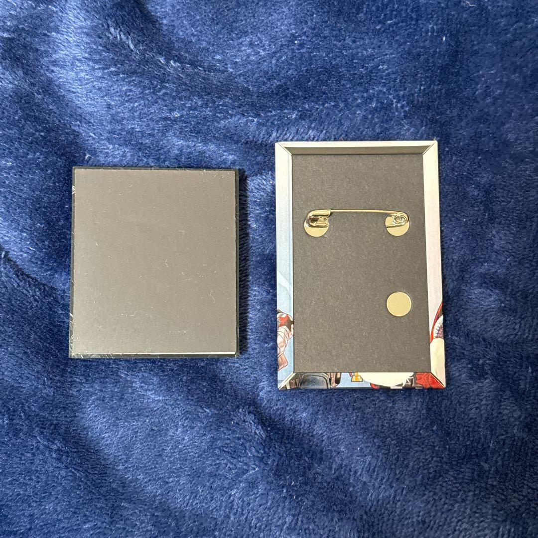 キャプテンアメリカ　マーベル　バッキー　グッズ　マグネット　スクエア缶バッジ