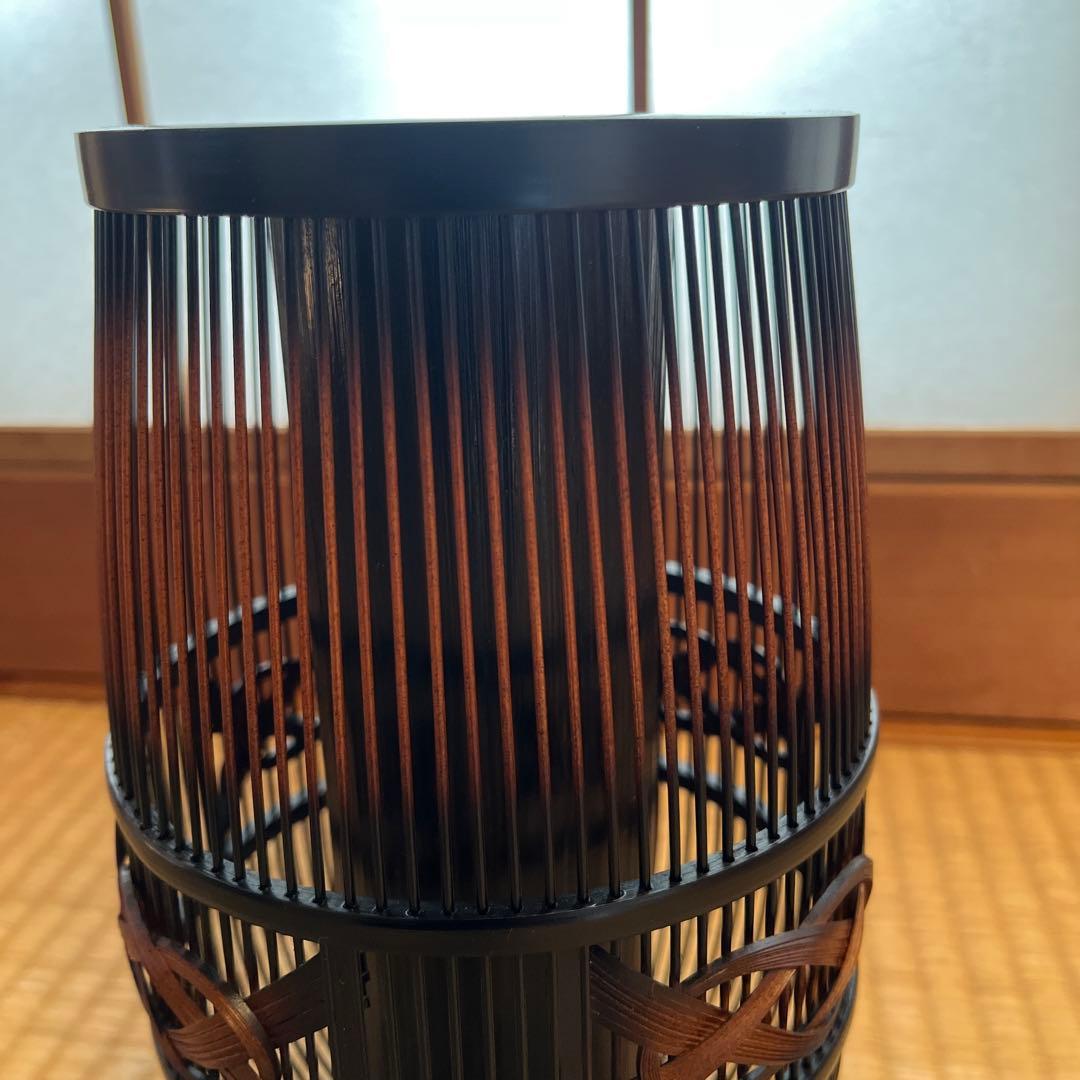 新品 花瓶 花器 【駿河竹千筋細工 伝統工芸】 竹製 茶道具 豪華編み込み模様