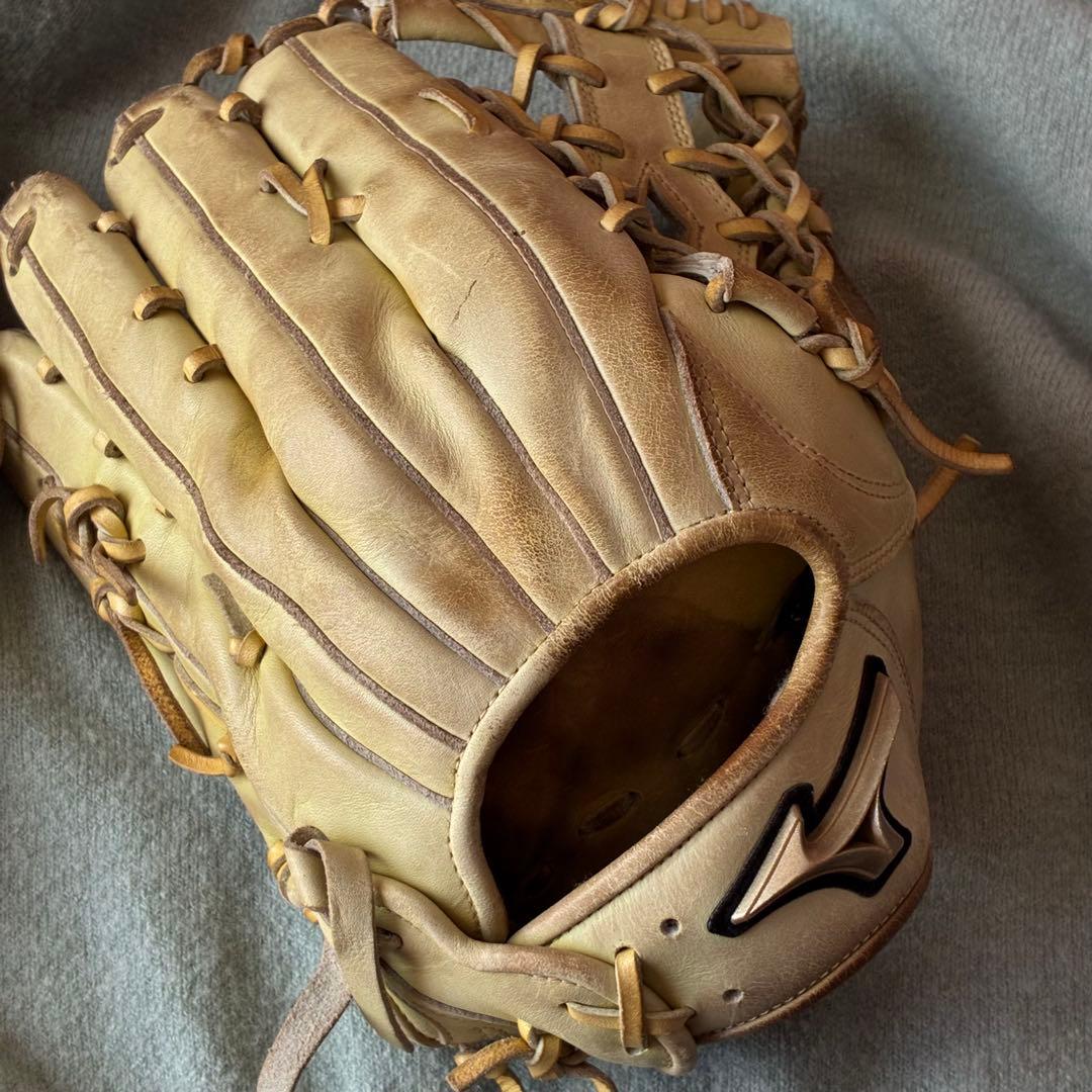 【対象外】【おすすめ！】ミズノ ベージュ レザー 硬式グローブ