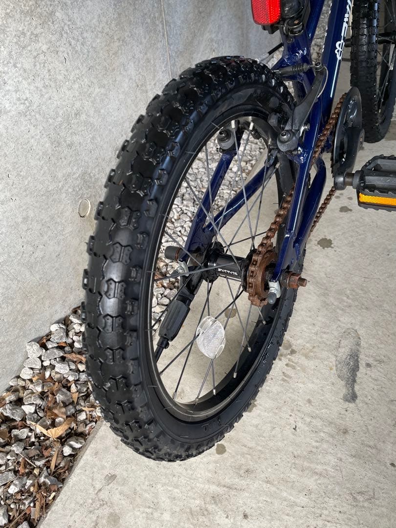 【価格交渉OK!】ヨツバサイクル 18インチ ネイビー ホワイト 子供用自転車