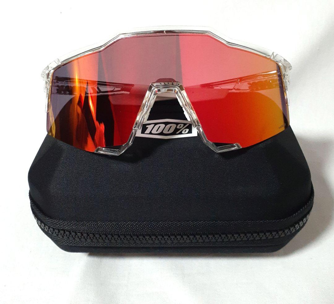 100% Speedcraft クリア レッド ワンハンドレッド サングラス