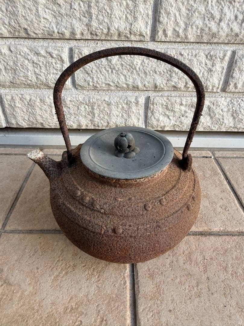 古鉄瓶 鉄瓶 南部鉄器風 鉄瓶 鉄器 やかん 茶道具 古道具 ジャンク扱い