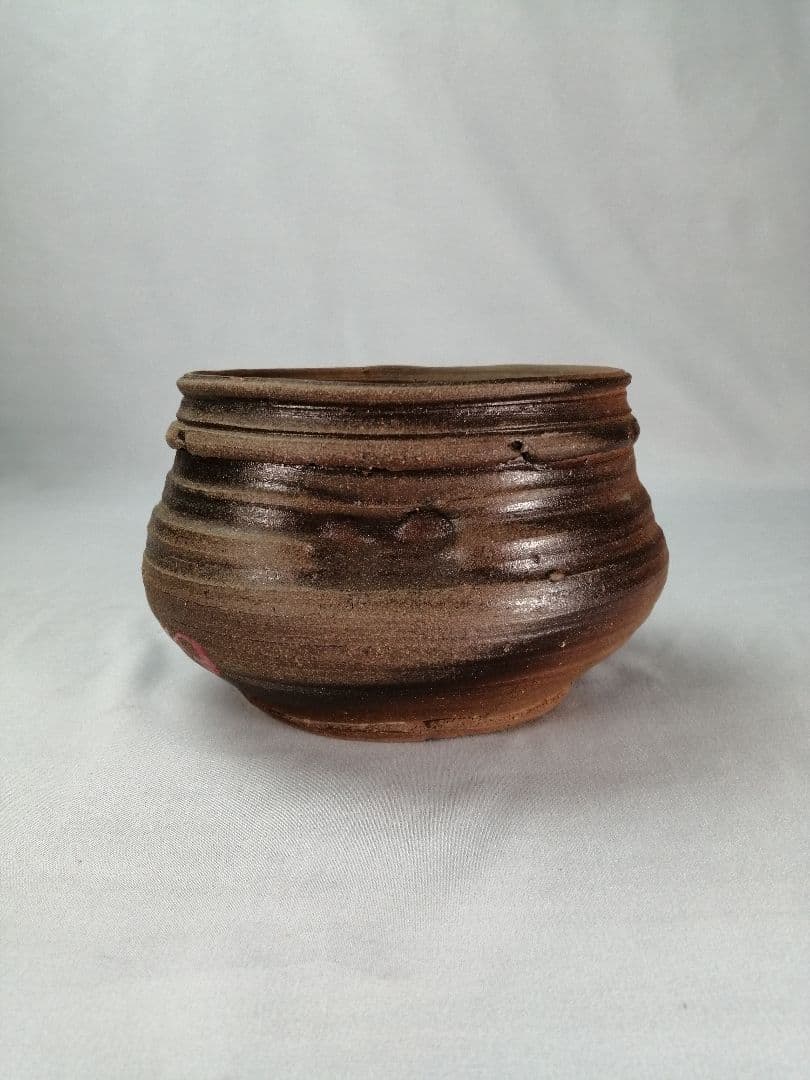 【茶道具】古常滑建水　茶人花押朱書き直判　　建水118