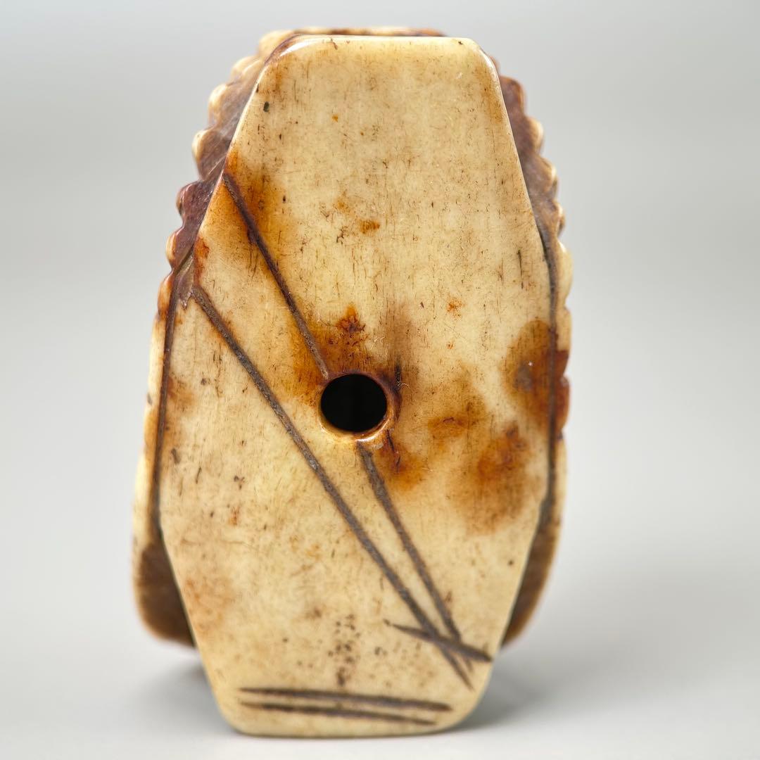 立体的なデザイン彫刻極上根付天然素材アンティーク骨董飾り物古美術置物細密細工