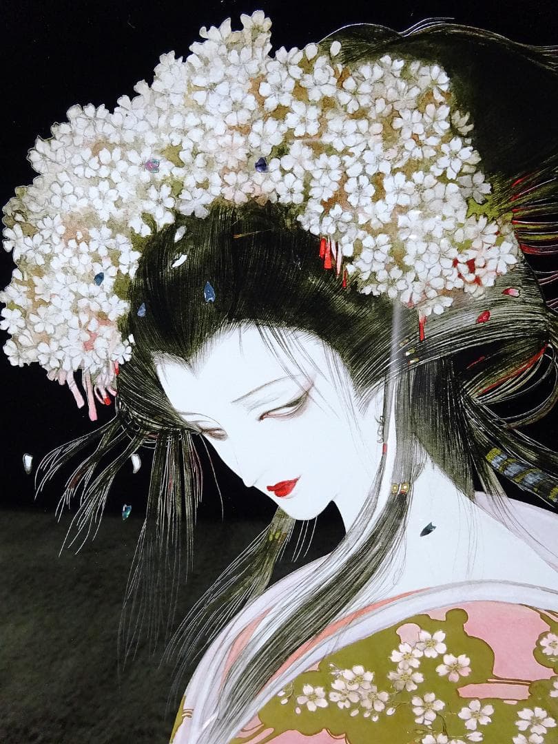 #天野喜孝 #漆セミオーダー #桜姫 #サイン #アールビバン #証明書 #共箱