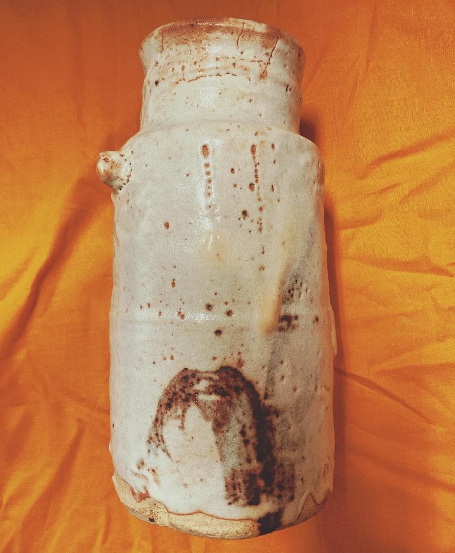 【値下げ】 奥磯太覚 志野 花入 【未使用】【真作保証】